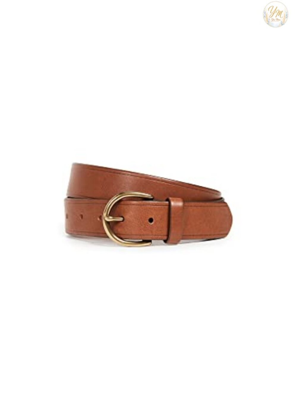 Genuine Leather Women's Belt with Gold-Tone Buckle – Adjustable & Medium Weight